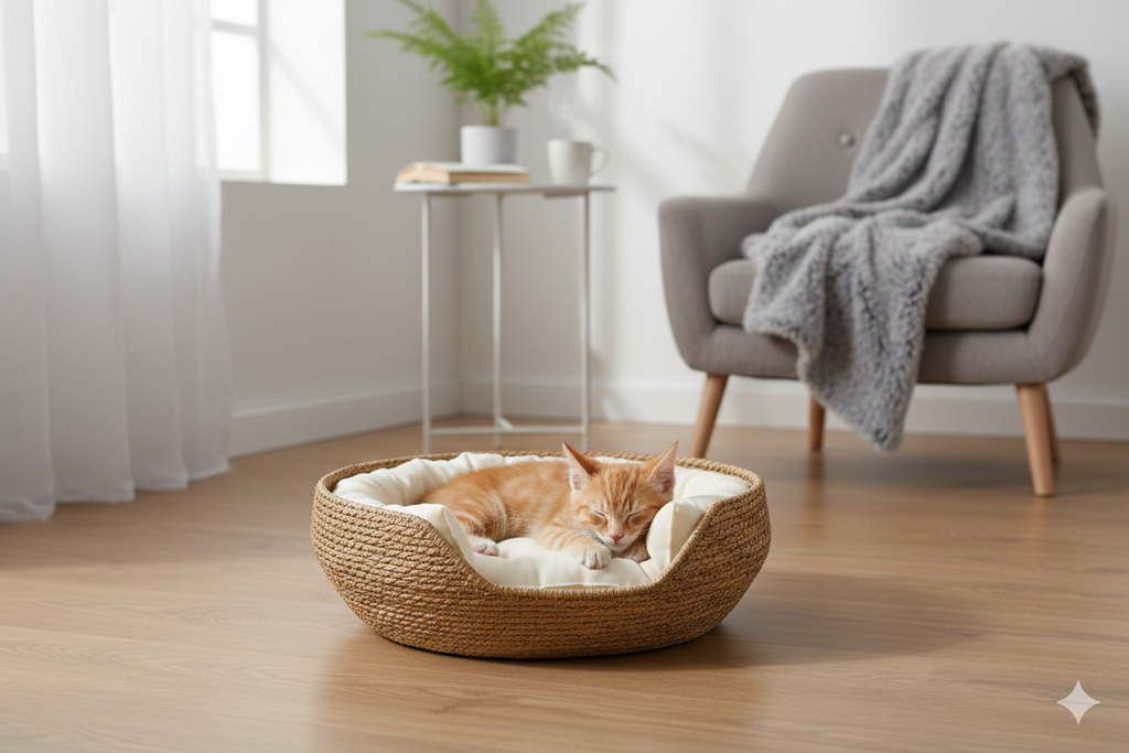 Panier Tressé Pour Chat