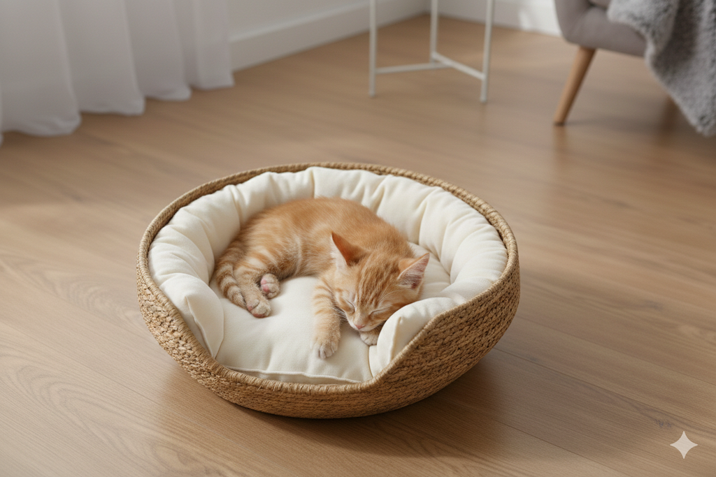 Panier Tressé Pour Chat