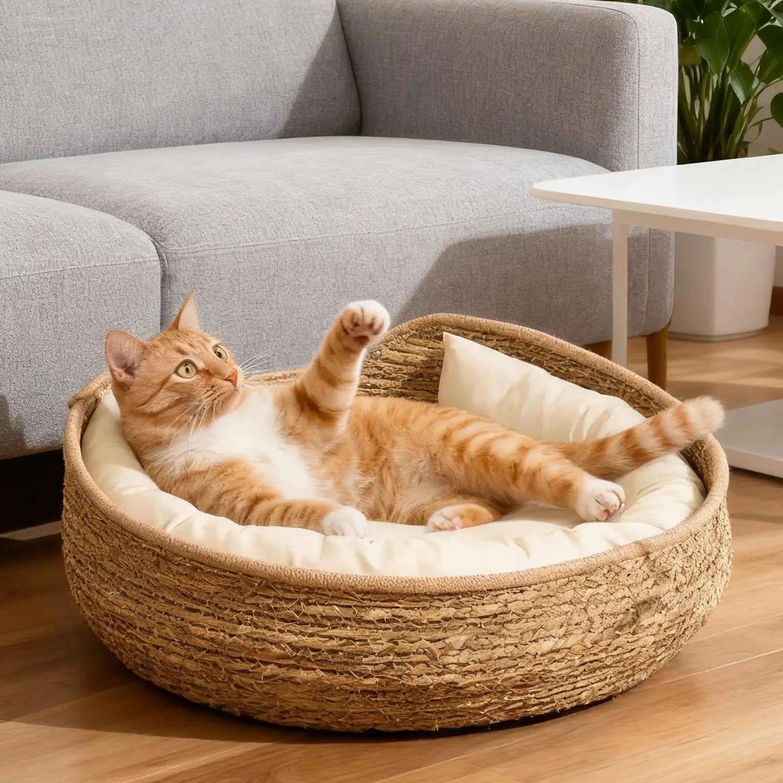 Panier Tressé Pour Chat
